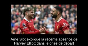 Arne Slot explique la récente absence de Harvey Elliott dans le onze de départ