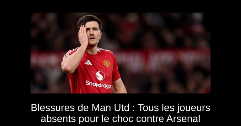 Blessures de Man Utd : Tous les joueurs absents pour le choc contre Arsenal
