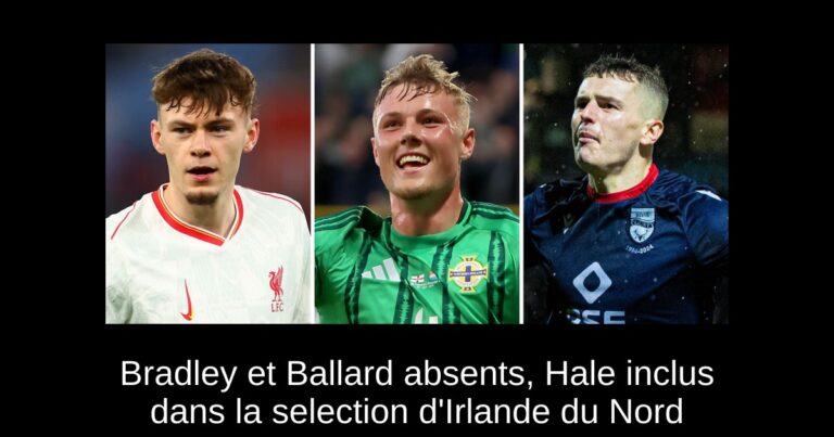 Bradley et Ballard absents, Hale inclus dans la selection d'Irlande du Nord