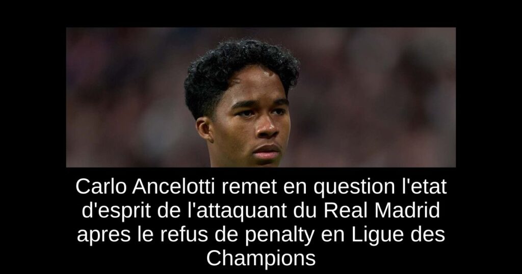 Carlo Ancelotti remet en question l'etat d'esprit de l'attaquant du Real Madrid apres le refus de penalty en Ligue des Champions