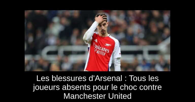 Les blessures d'Arsenal : Tous les joueurs absents pour le choc contre Manchester United