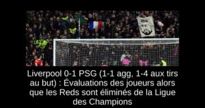 Liverpool 0-1 PSG (1-1 agg, 1-4 aux tirs au but) : Évaluations des joueurs alors que les Reds sont éliminés de la Ligue des Champions