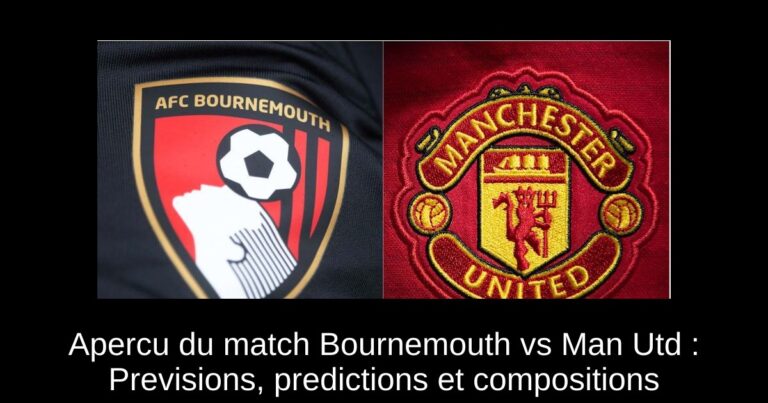 Apercu du match Bournemouth vs Man Utd : Previsions, predictions et compositions