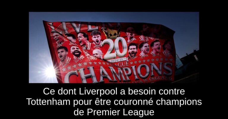 Ce dont Liverpool a besoin contre Tottenham pour être couronné champions de Premier League