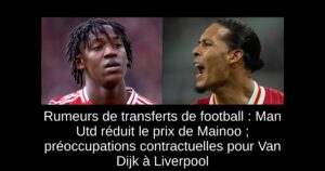 Rumeurs de transferts de football : Man Utd réduit le prix de Mainoo ; préoccupations contractuelles pour Van Dijk à Liverpool
