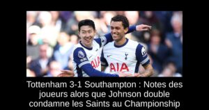 Tottenham 3-1 Southampton : Notes des joueurs alors que Johnson double condamne les Saints au Championship