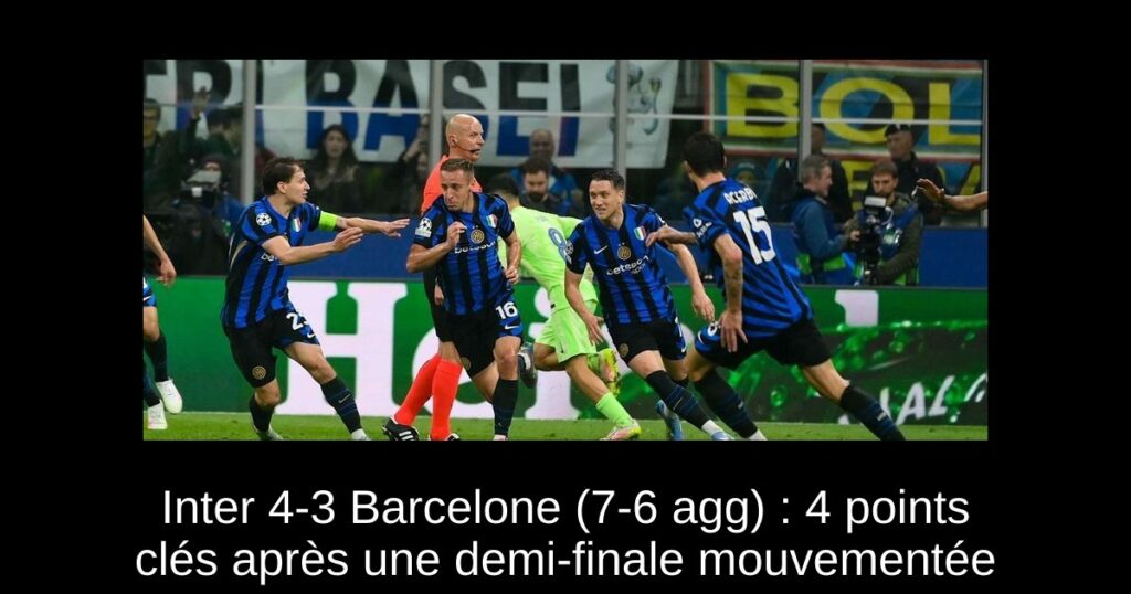 Inter 4-3 Barcelone (7-6 agg) : 4 points clés après une demi-finale mouvementée