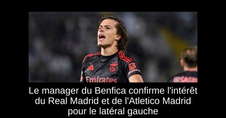 Le manager du Benfica confirme l'intérêt du Real Madrid et de l'Atletico Madrid pour le latéral gauche