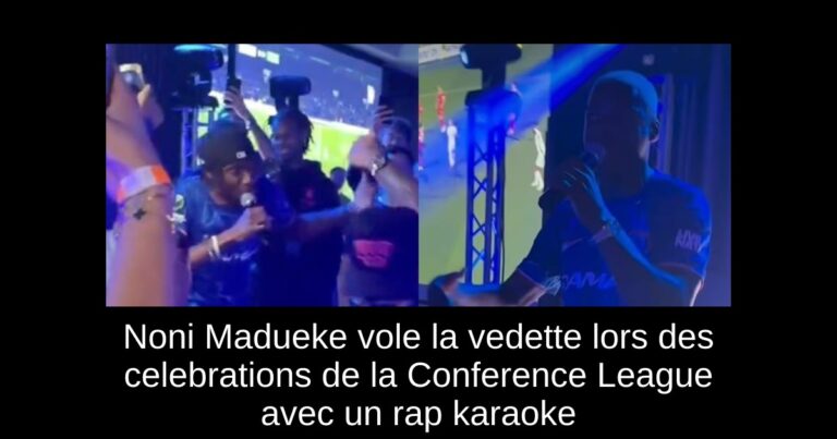 Noni Madueke vole la vedette lors des celebrations de la Conference League avec un rap karaoke