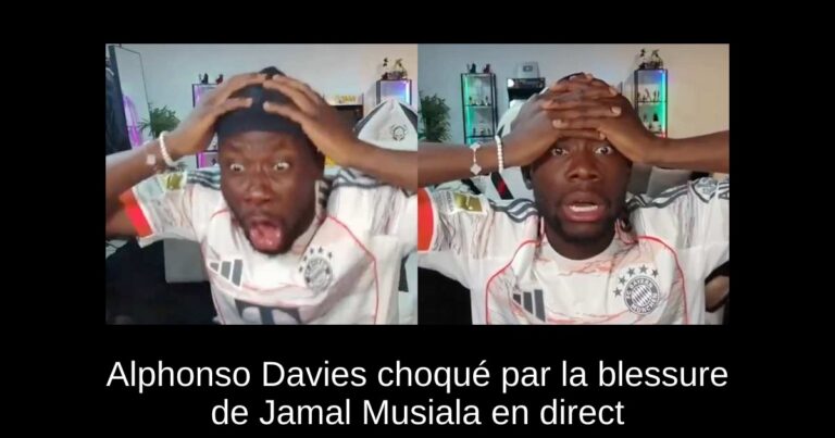 Alphonso Davies choqué par la blessure de Jamal Musiala en direct