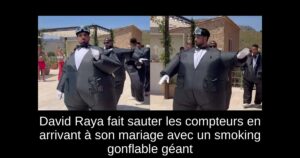 David Raya fait sauter les compteurs en arrivant à son mariage avec un smoking gonflable géant