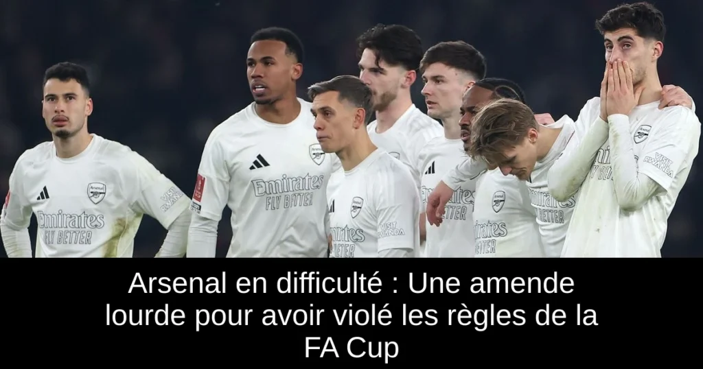 Arsenal en difficulté : Une amende lourde pour avoir violé les règles de la FA Cup
