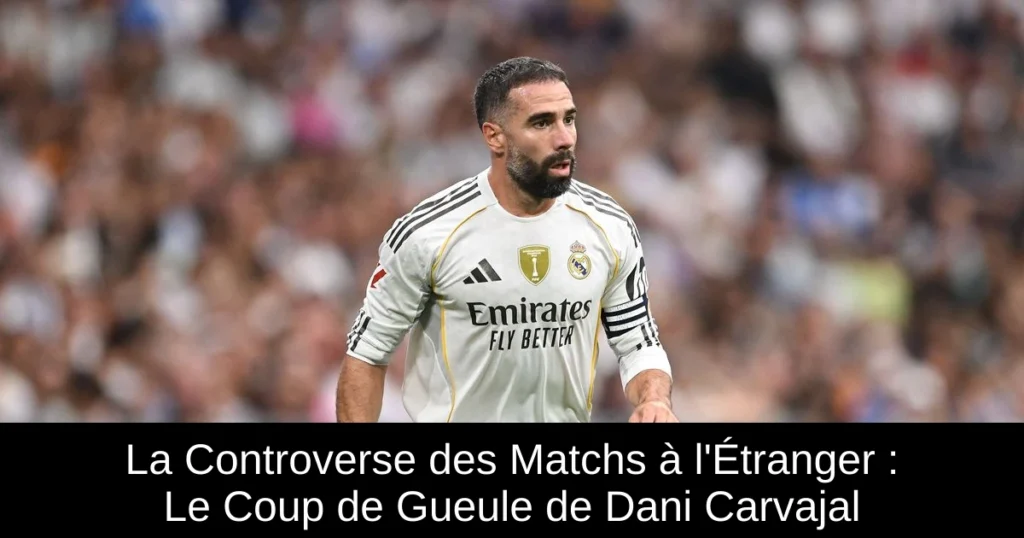 La Controverse des Matchs à l'Étranger : Le Coup de Gueule de Dani Carvajal