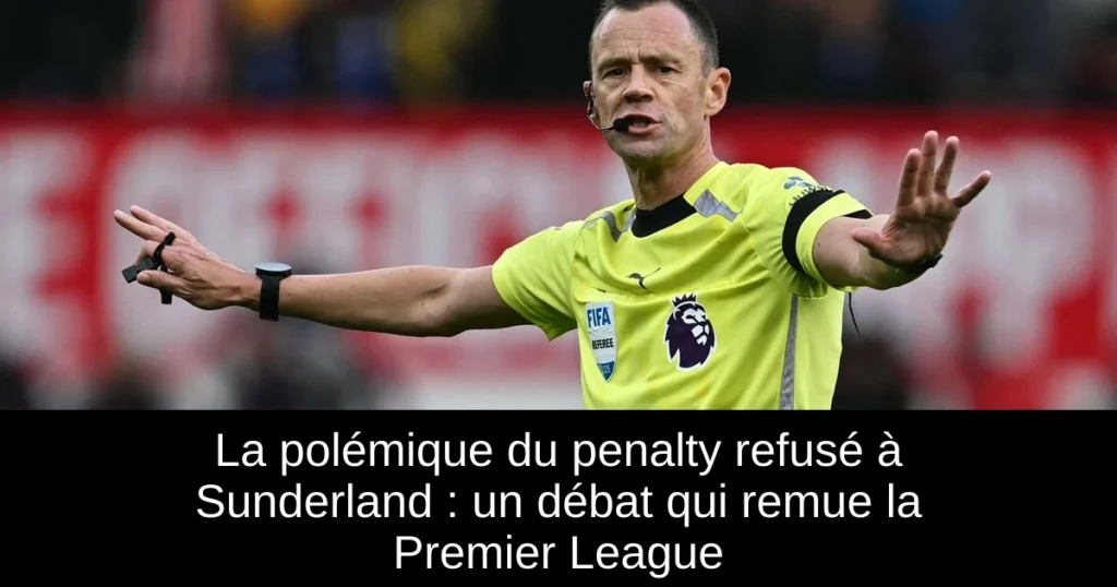 La polémique du penalty refusé à Sunderland : un débat qui remue la Premier League