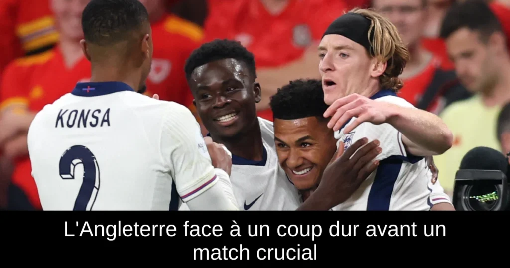 L'Angleterre face à un coup dur avant un match crucial
