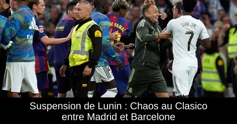 Suspension de Lunin : Chaos au Clasico entre Madrid et Barcelone