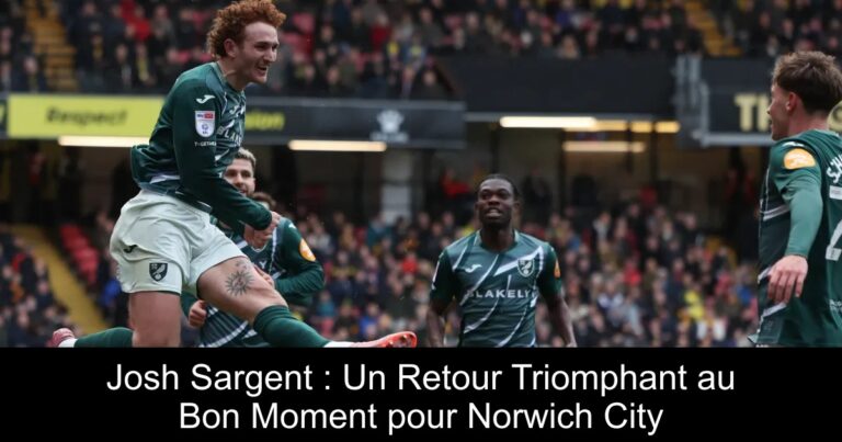 Josh Sargent : Un Retour Triomphant au Bon Moment pour Norwich City