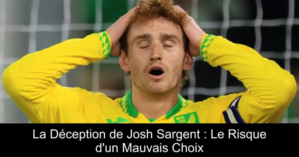 La Déception de Josh Sargent : Le Risque d'un Mauvais Choix