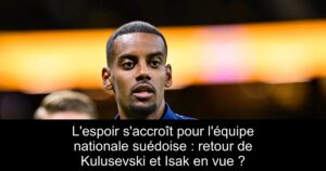 L&rsquo;espoir s&rsquo;accroît pour l&rsquo;équipe nationale suédoise : retour de Kulusevski et Isak en vue ?