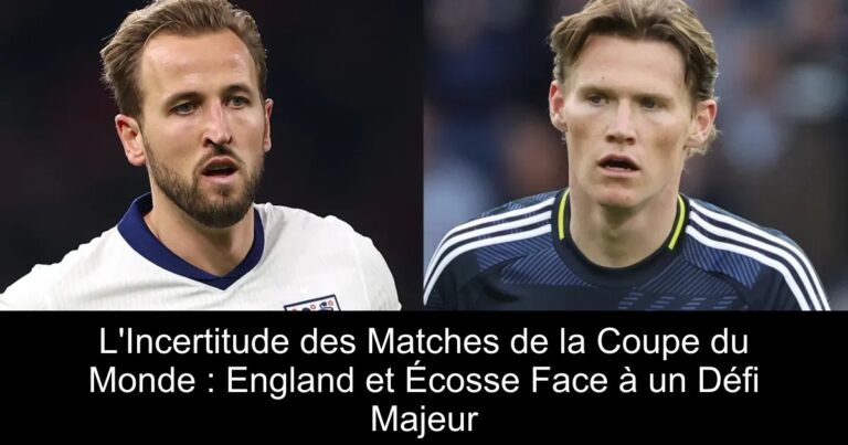 L'Incertitude des Matches de la Coupe du Monde : England et Écosse Face à un Défi Majeur