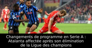 Changements de programme en Serie A : Atalanta affectée après son élimination de la Ligue des champions
