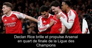 Declan Rice brille et propulse Arsenal en quart de finale de la Ligue des Champions
