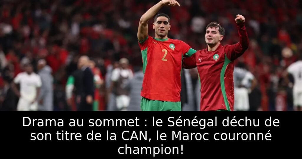 Drama au sommet : le Sénégal déchu de son titre de la CAN, le Maroc couronné champion!