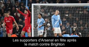 Les supporters d&rsquo;Arsenal en fête après le match contre Brighton