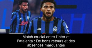 Match crucial entre l&rsquo;Inter et l&rsquo;Atalanta : De bons retours et des absences marquantes