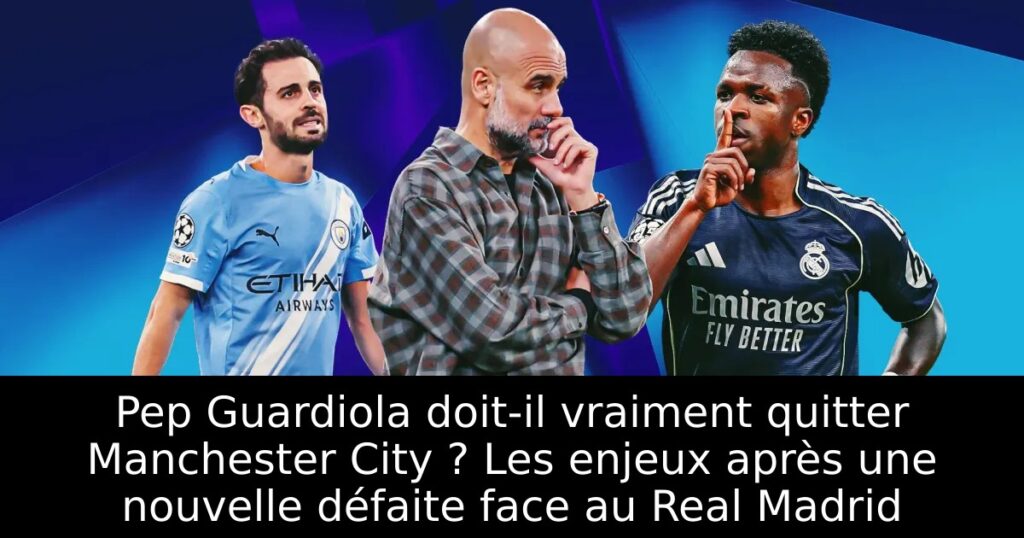 Pep Guardiola doit-il vraiment quitter Manchester City ? Les enjeux après une nouvelle défaite face au Real Madrid