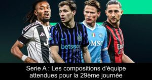 Serie A : Les compositions d&rsquo;équipe attendues pour la 29ème journée