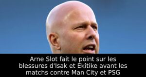 Arne Slot fait le point sur les blessures d&rsquo;Isak et Ekitike avant les matchs contre Man City et PSG