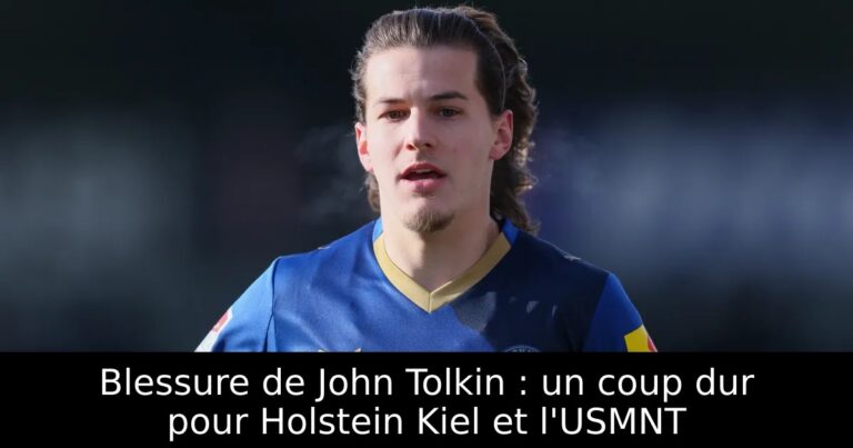 Blessure de John Tolkin : un coup dur pour Holstein Kiel et l'USMNT