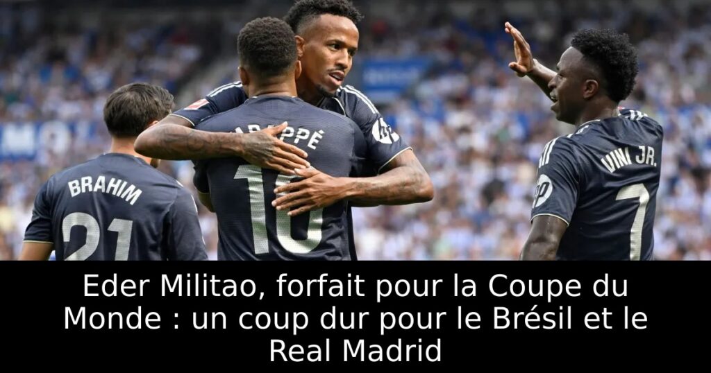 Eder Militao, forfait pour la Coupe du Monde : un coup dur pour le Brésil et le Real Madrid