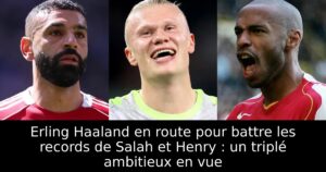 Erling Haaland en route pour battre les records de Salah et Henry : un triplé ambitieux en vue