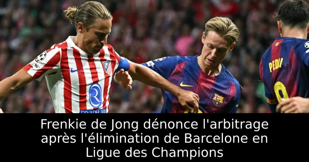 Frenkie de Jong dénonce l&rsquo;arbitrage après l&rsquo;élimination de Barcelone en Ligue des Champions