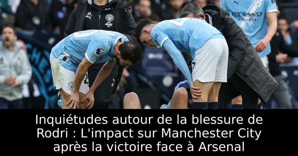Inquiétudes autour de la blessure de Rodri : L&rsquo;impact sur Manchester City après la victoire face à Arsenal