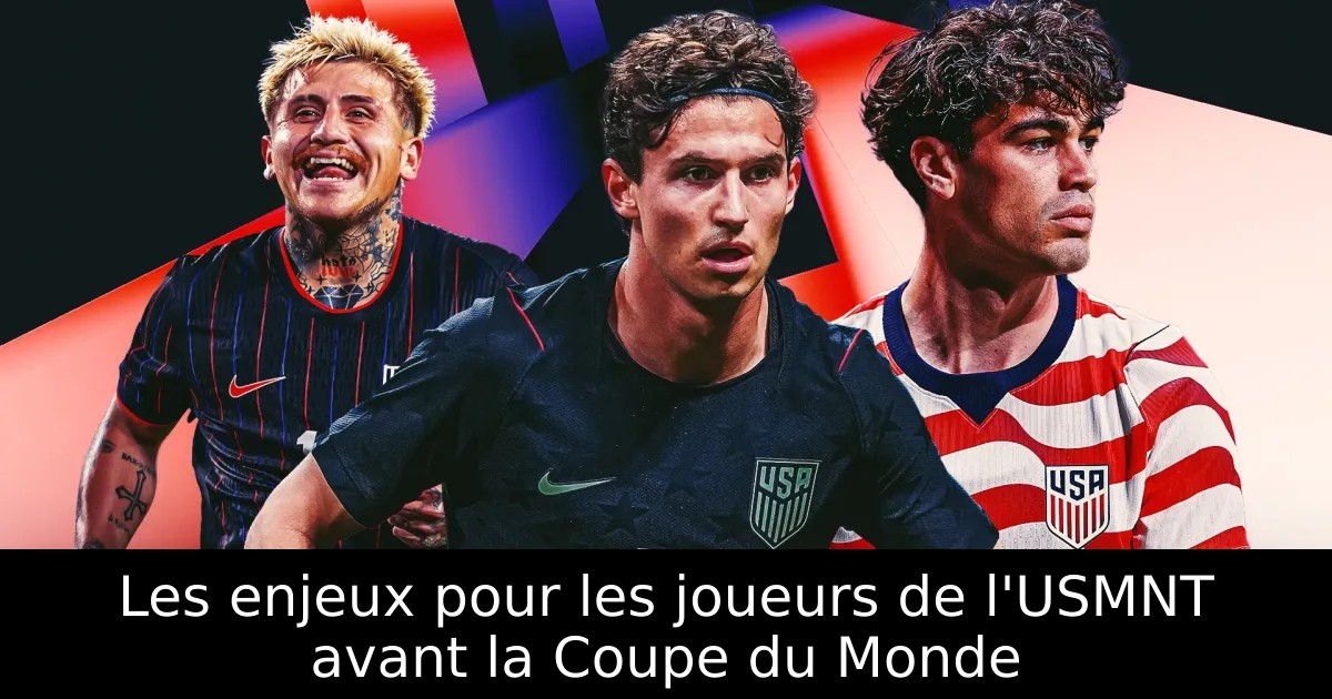 Les enjeux pour les joueurs de l'USMNT avant la Coupe du Monde ...