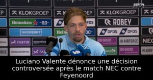 Luciano Valente dénonce une décision controversée après le match NEC contre Feyenoord
