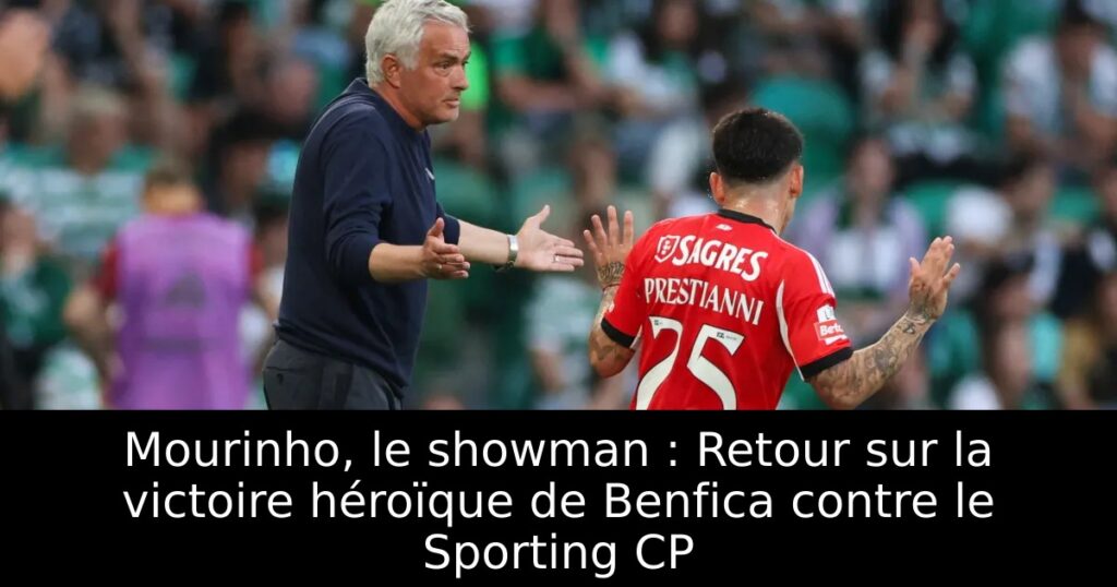Mourinho, le showman : Retour sur la victoire héroïque de Benfica contre le Sporting CP