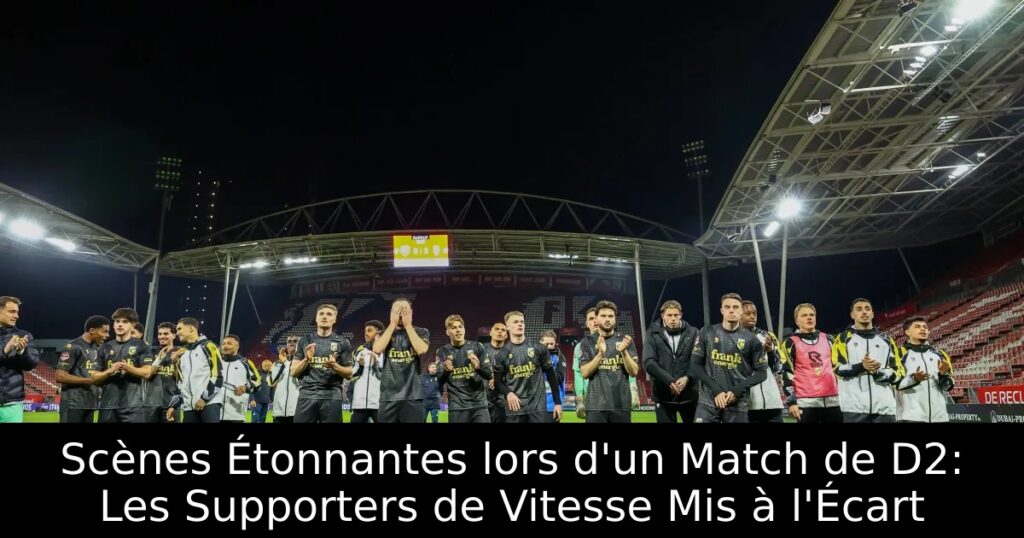 Scènes Étonnantes lors d&rsquo;un Match de D2: Les Supporters de Vitesse Mis à l&rsquo;Écart