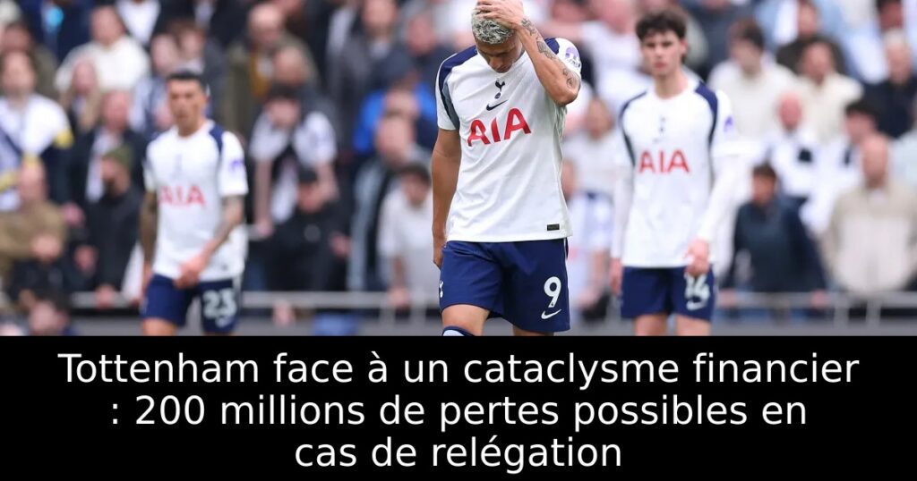 Tottenham face à un cataclysme financier : 200 millions de pertes possibles en cas de relégation