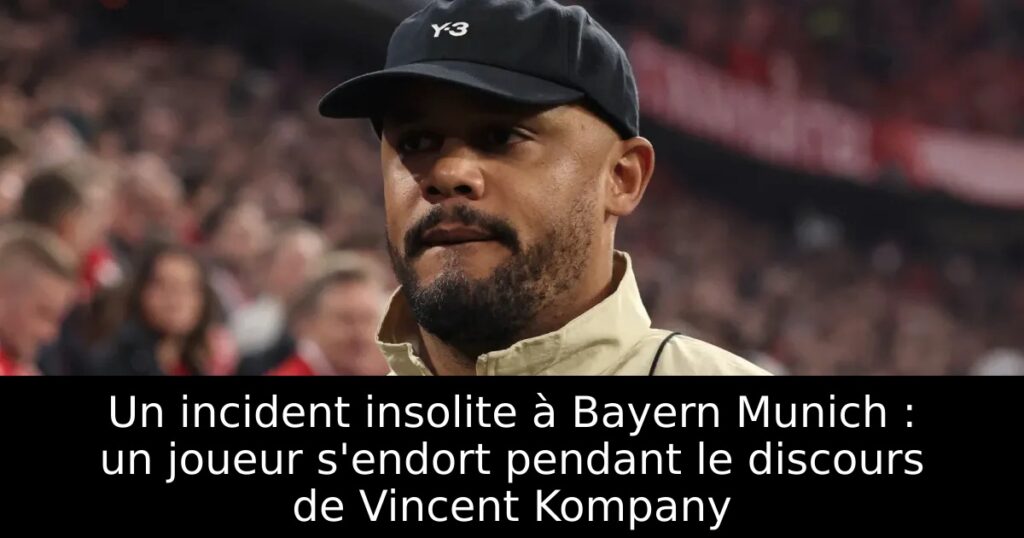 Un incident insolite à Bayern Munich : un joueur s&rsquo;endort pendant le discours de Vincent Kompany