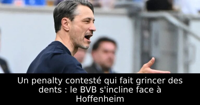 Un penalty contesté qui fait grincer des dents : le BVB s'incline face à Hoffenheim