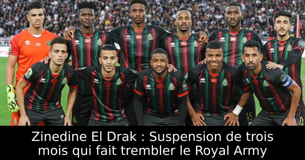 Zinedine El Drak : Suspension de trois mois qui fait trembler le Royal Army