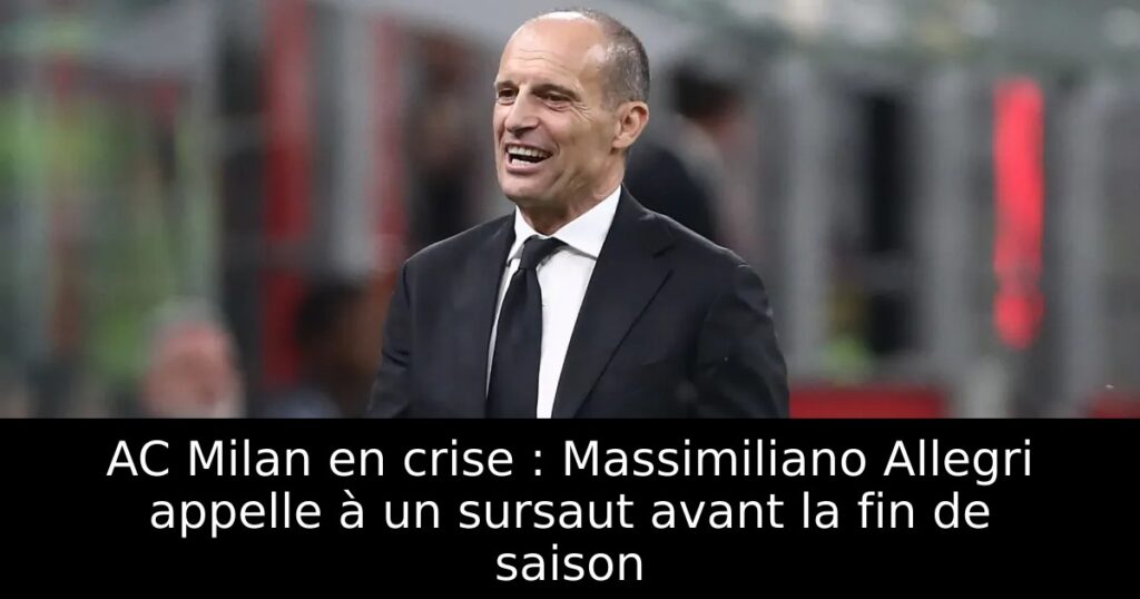 AC Milan en crise : Massimiliano Allegri appelle à un sursaut avant la fin de saison