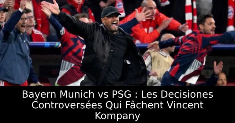Bayern Munich vs PSG : Les Decisiones Controversées Qui Fâchent Vincent Kompany