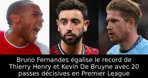 Bruno Fernandes égalise le record de Thierry Henry et Kevin De Bruyne avec 20 passes décisives en Premier League