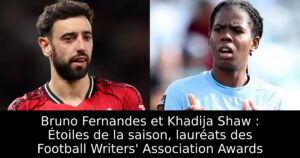 Bruno Fernandes et Khadija Shaw : Étoiles de la saison, lauréats des Football Writers&rsquo; Association Awards