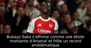Bukayo Saka s&rsquo;affirme comme une étoile montante d&rsquo;Arsenal et frôle un record emblématique